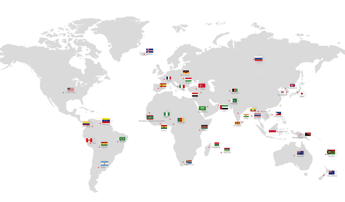 Global export distribution network — OEM diaper and wet wipes products exported to 88+ countries across North America, Europe, Middle East, Asia, Africa, and Australia